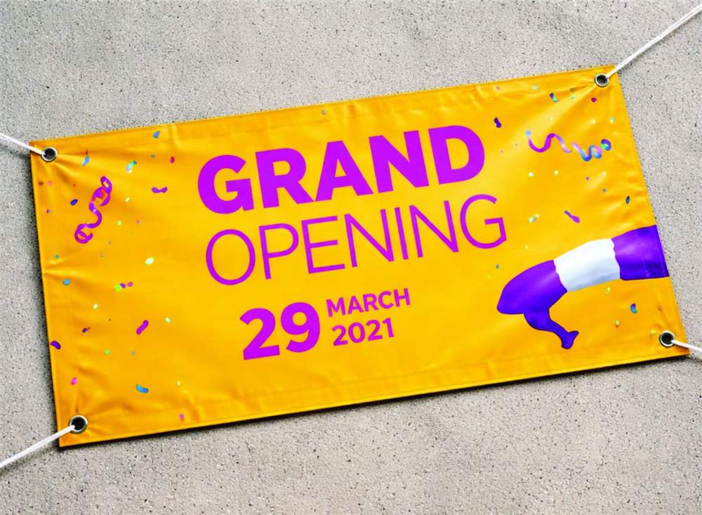 Custom Vinyl Banner Example - Grand Opening