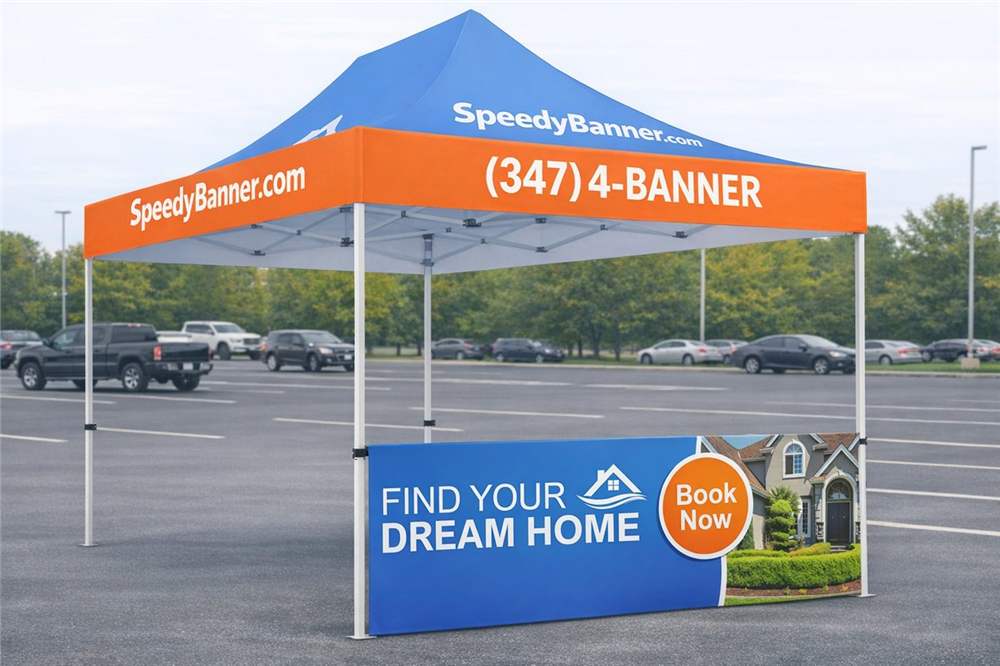 Tent Banner Example - Parking Lot
